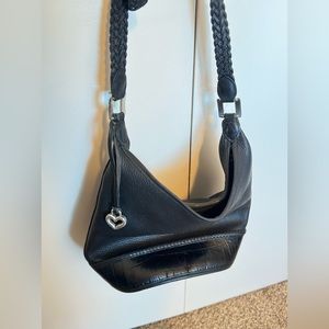 Brighton purse leather shoulder bag handbag black